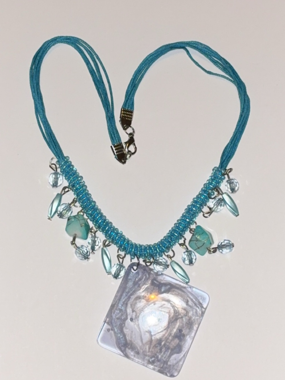 Turquoise Beaded Pendant Necklace - Women Jewelry
